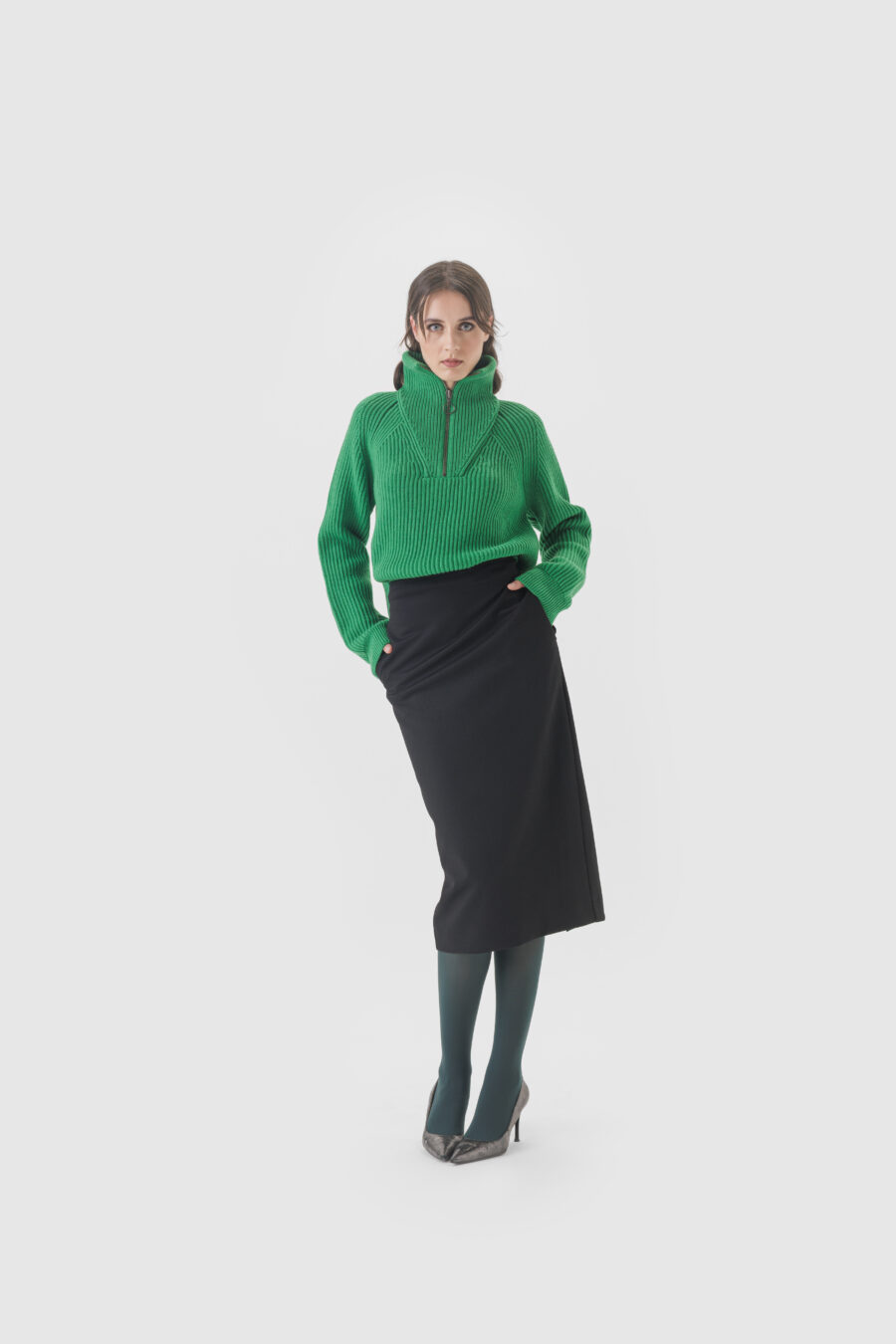 Pullover aus reiner Wolle in hellgrün