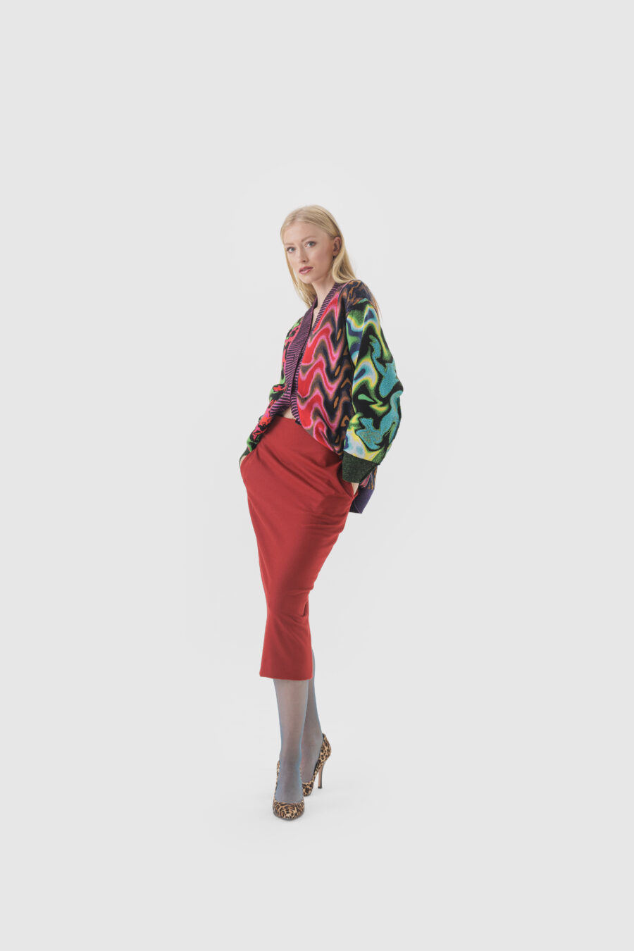 Strickjacke aus Baumwolle bunt