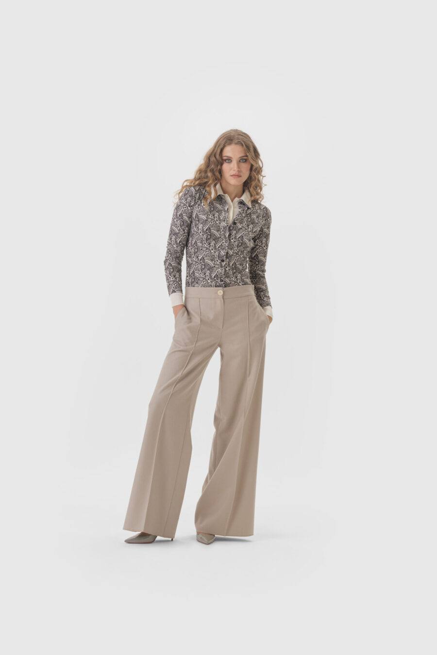 Hose, weite Hose, Hose hüfthoch, schwarz blaubordaux, beige, camel, Wollhose, Hose aus Wolle