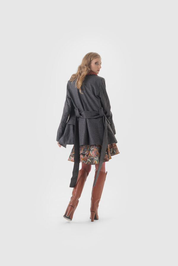 Jacke aus Wolle mit Webpelz – Bild 3
