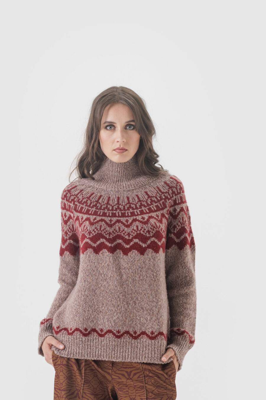 Kaschmirpullover im Norweger Muster