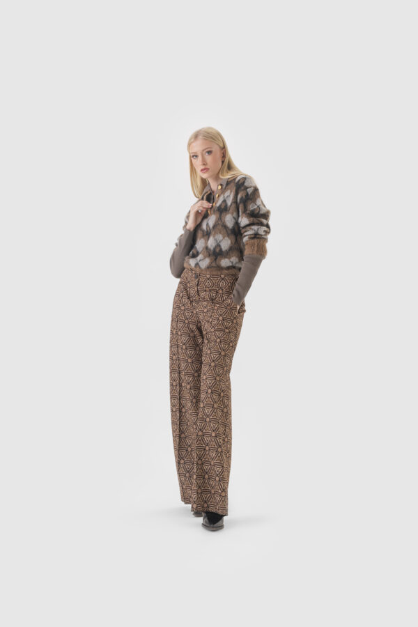 Polo-Pullover aus gerippter Merinowolle in Olive – Bild 3