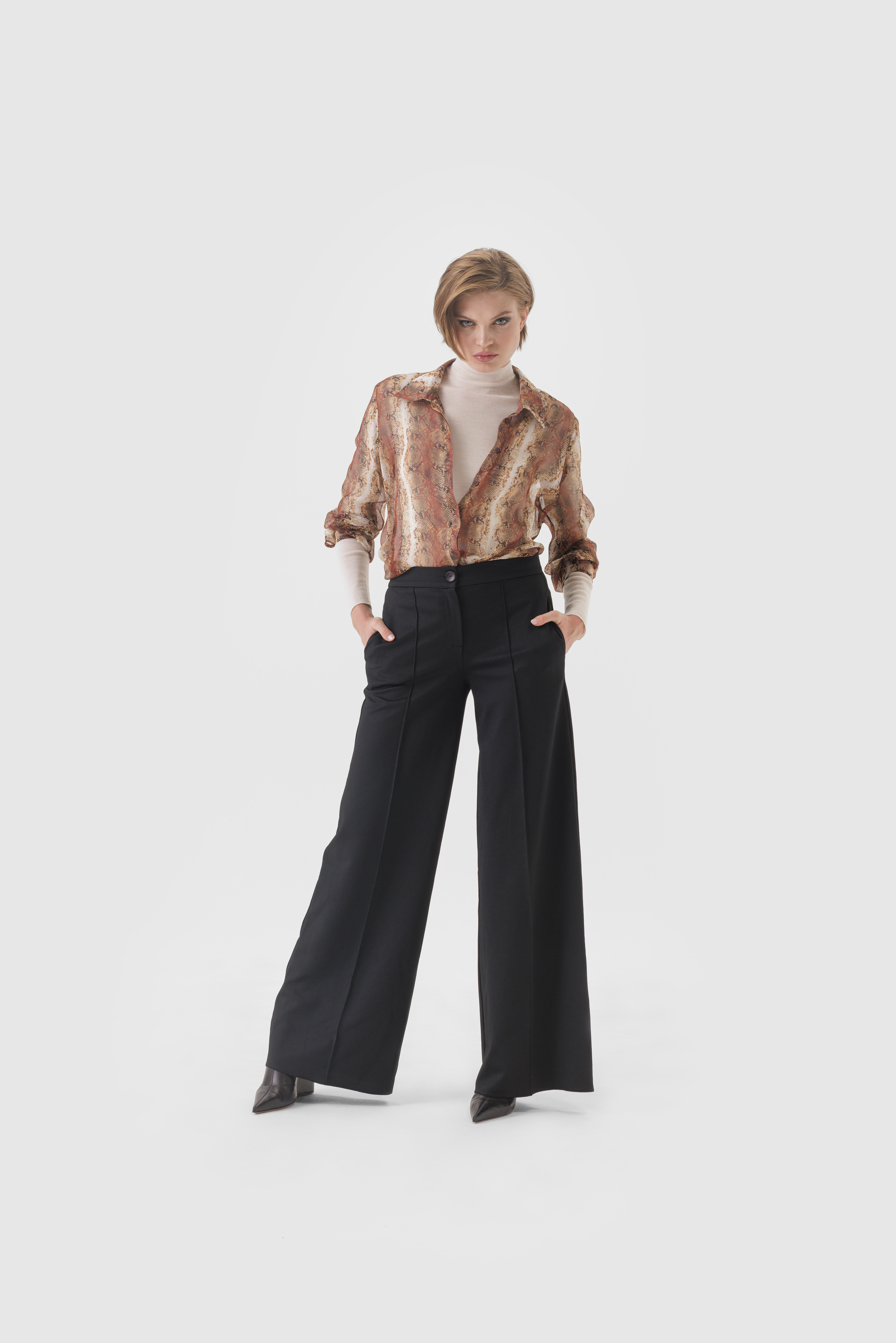 geripptes Langarmshirt, Pullover, Strickpullover, Off White