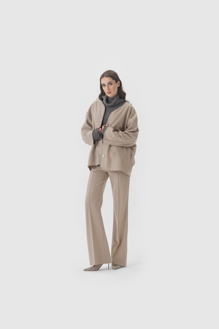 Cardigan, Creme, Jacke, Damenjacke, braun, Felloptik, oliv, grün, casual Look, Damenjacke, unisex