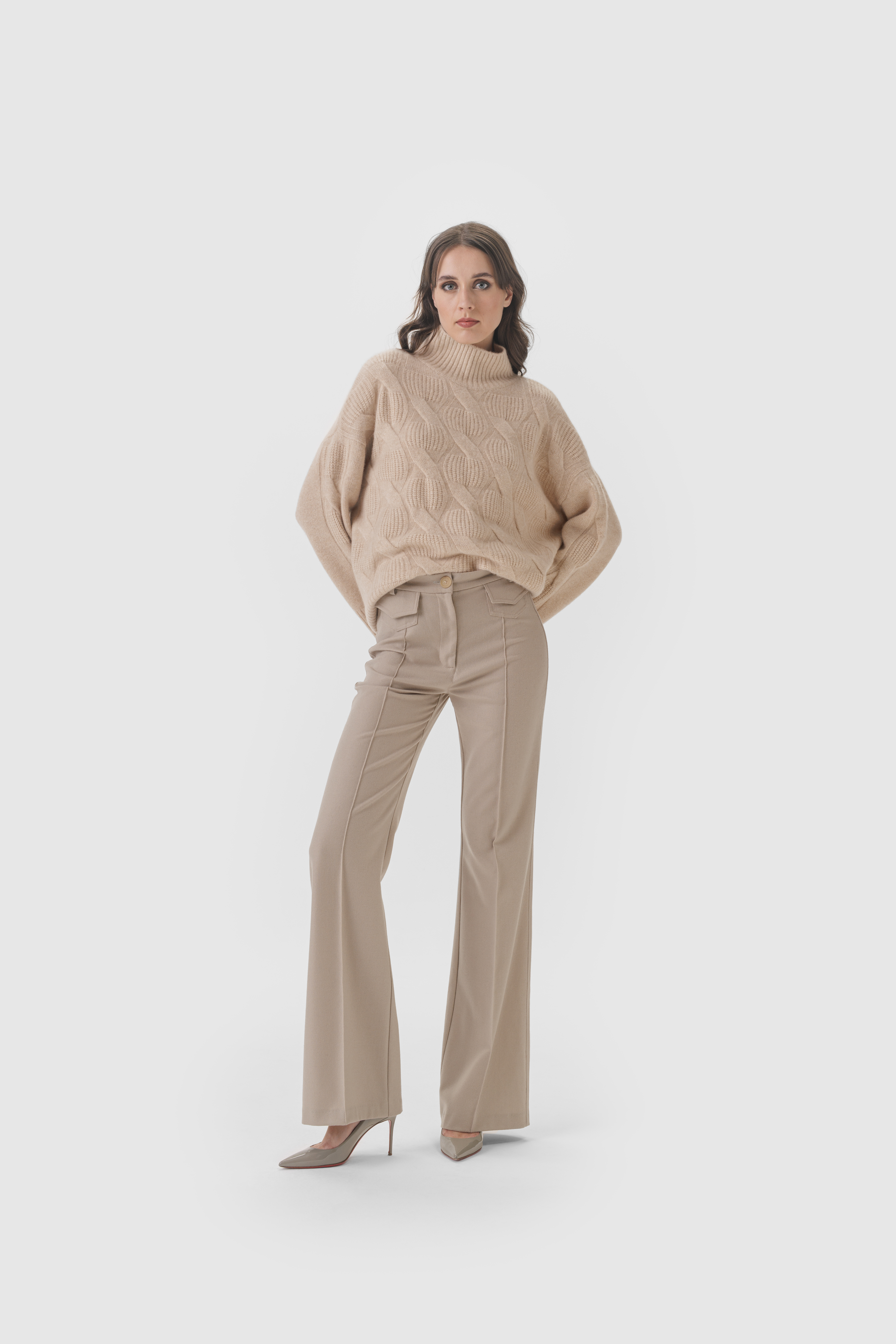 Kaschmirpullover in Camel