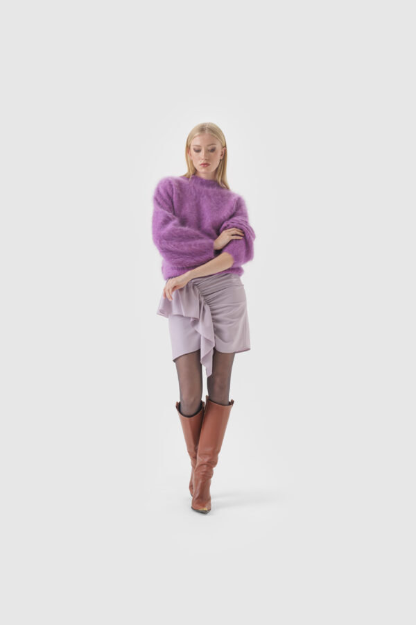 Kaschmir-Pullover Oversized in Lila – Bild 3
