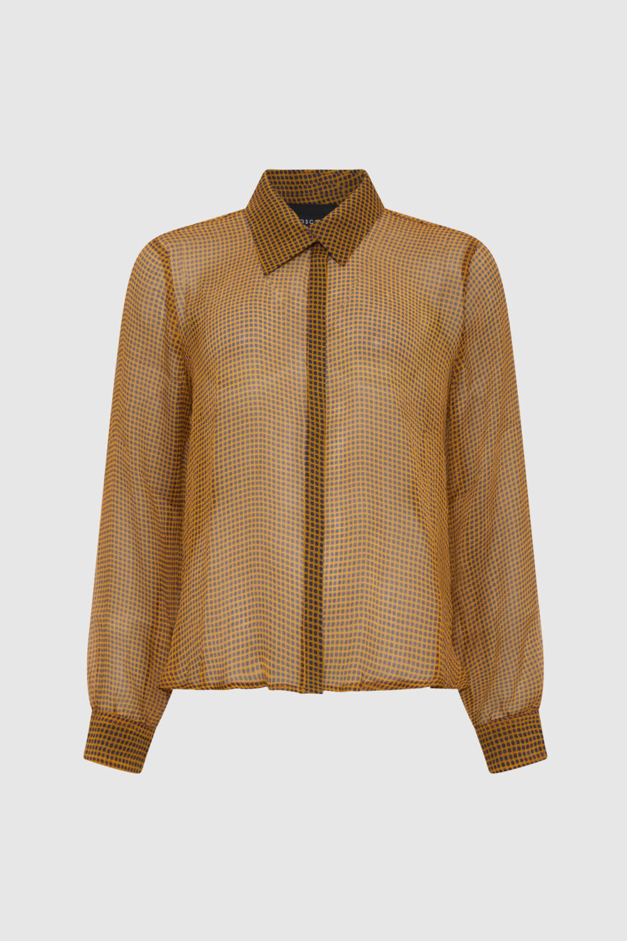 Seidenbluse, transparente Bluse, Damenbluse, gelbe Bluse
