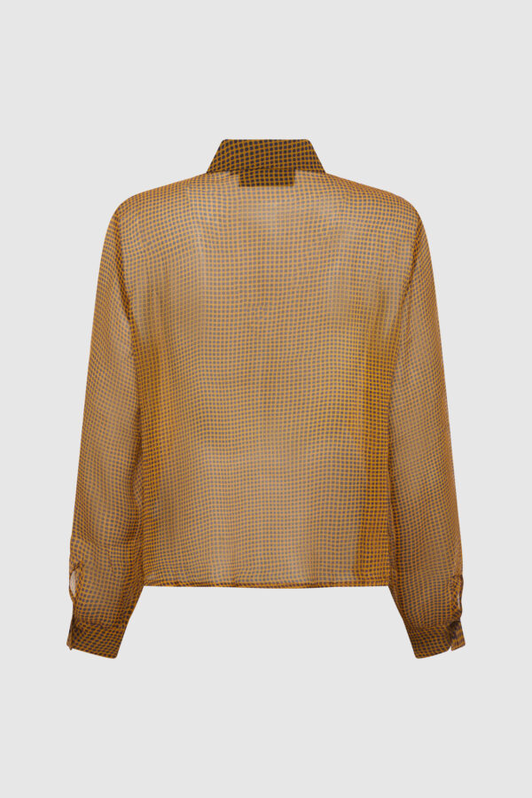 Seidenbluse, transparente Bluse, Damenbluse, gelbe Bluse