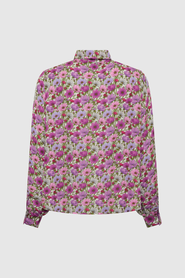 Bluse, Seidenbluse, bluse mit Blumen, Bluse in pink