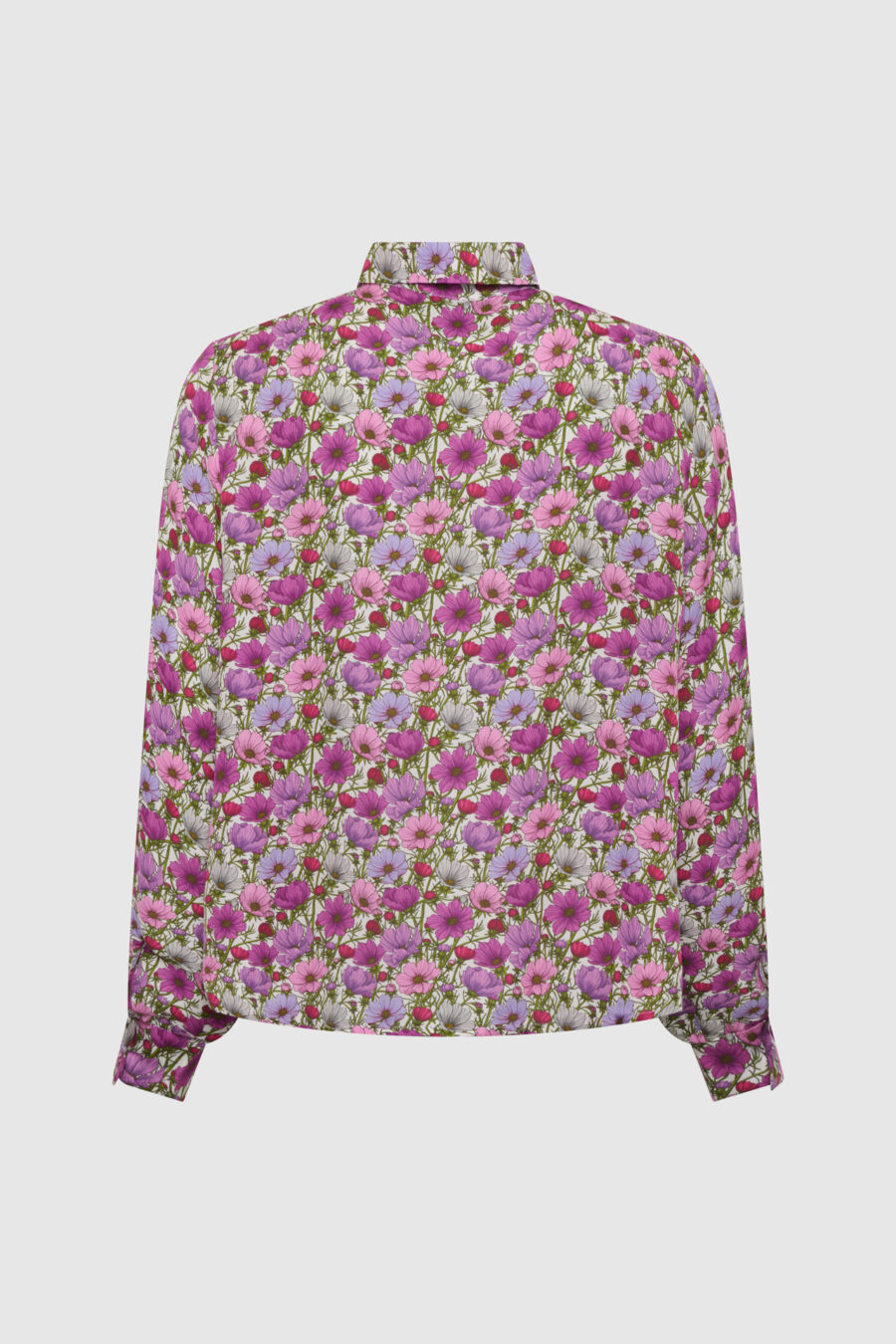 Bluse, Seidenbluse, bluse mit Blumen, Bluse in pink
