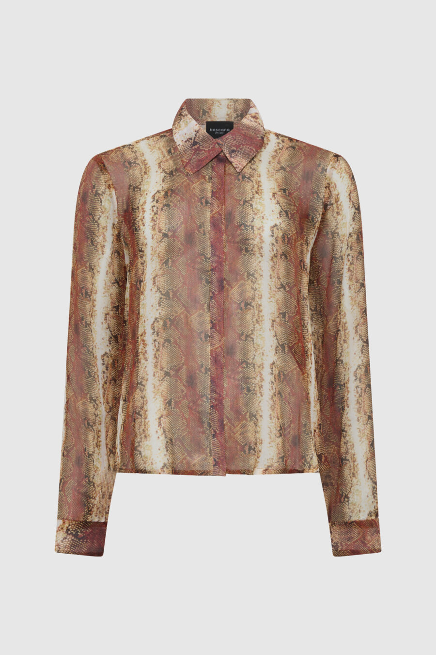 Seidenbluse, Animal Print, transparente Bluse