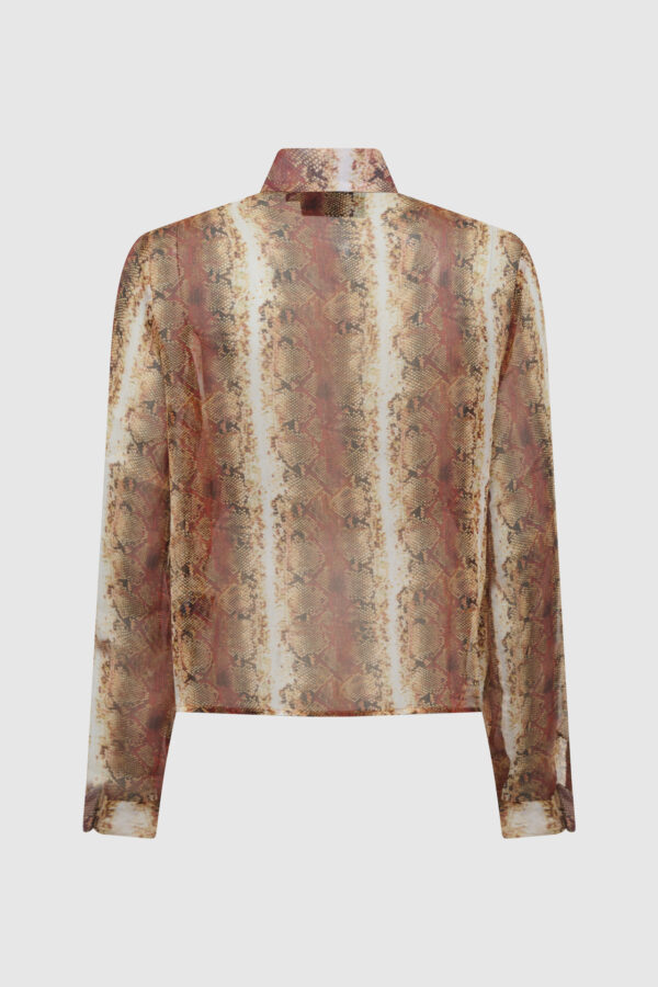 Seidenbluse, Animal Print, transparente Bluse