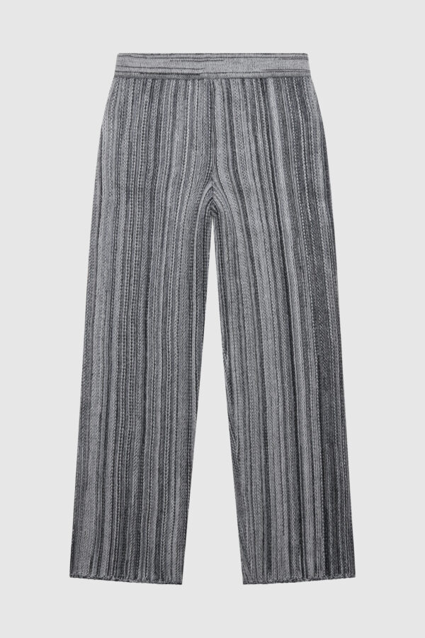 Wollhose, gestrickte Hose, blau grau, schwarz, Damenhose gestrickt