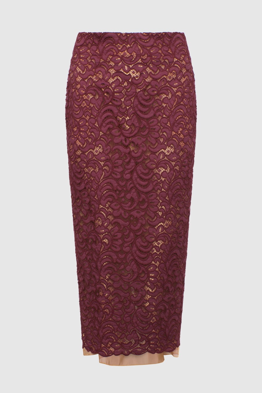 Rock, Wolle, Schurwolle, Creme, Grün, Rot, Muster, Print, Bordeaux, Maxirock, Wollrock, Spitzenrock mit Seide, rot, Beerenton