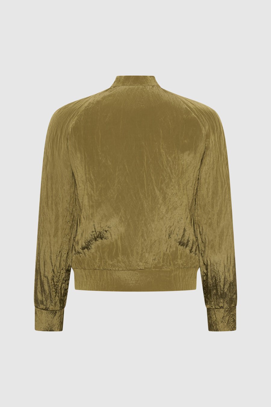 Bomberjacke mit Crinkle-Finish in Oliv-Khaki