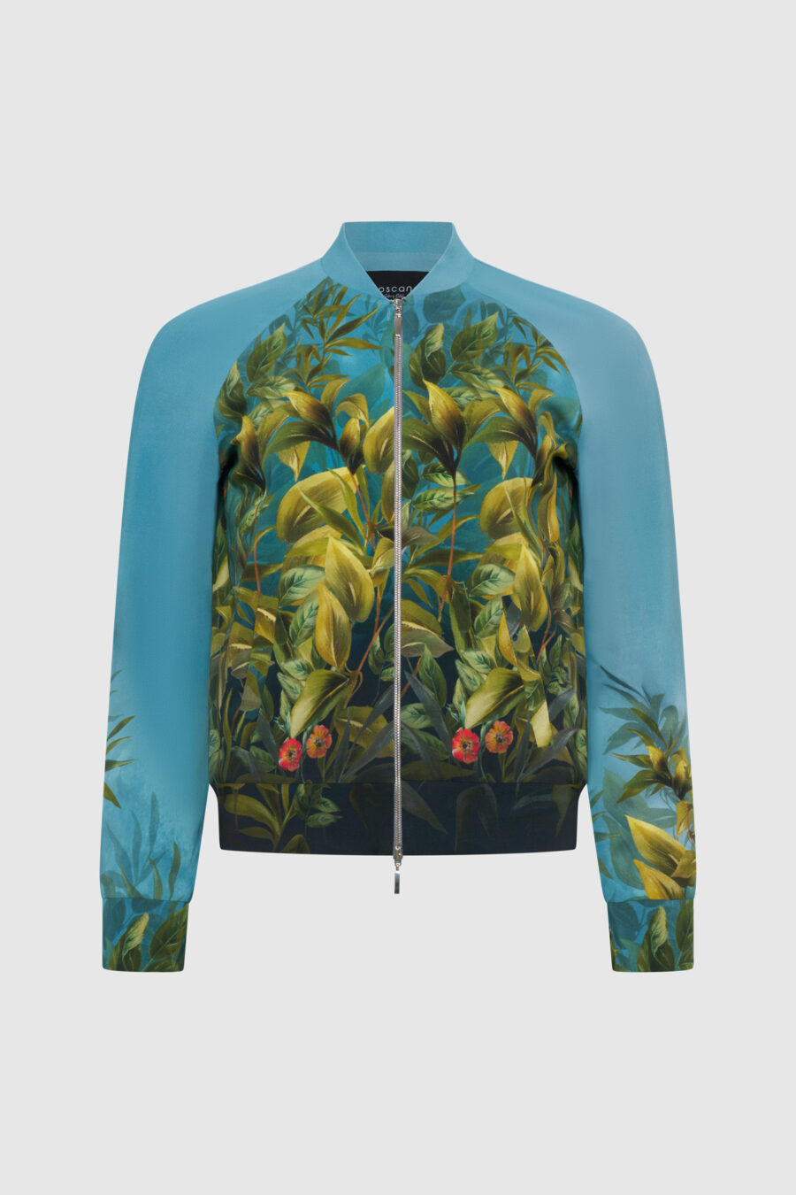 Jacke im floralen Design mit Reissverschluss