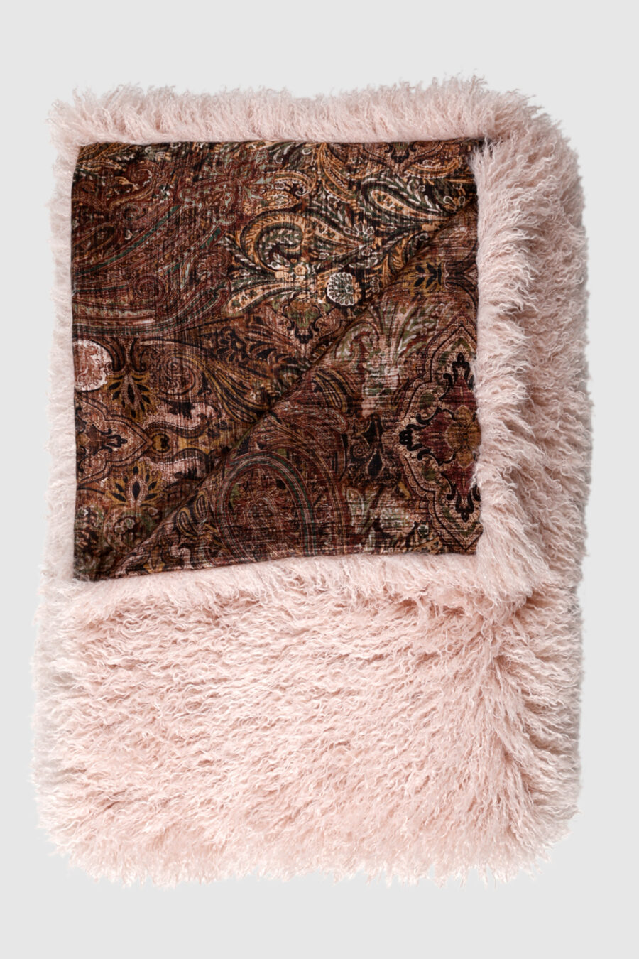 Decke, Tagesdecke, Kuscheldecke mit Seide, Decke mit Fell und Seide