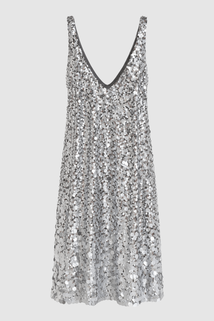 Kleid Paillette Silber Rückseite