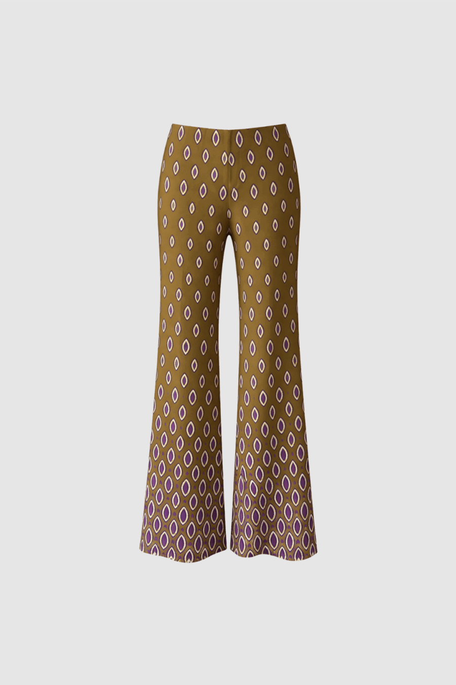 Elastische weite Hose mit verdecktem Gummiband im Print