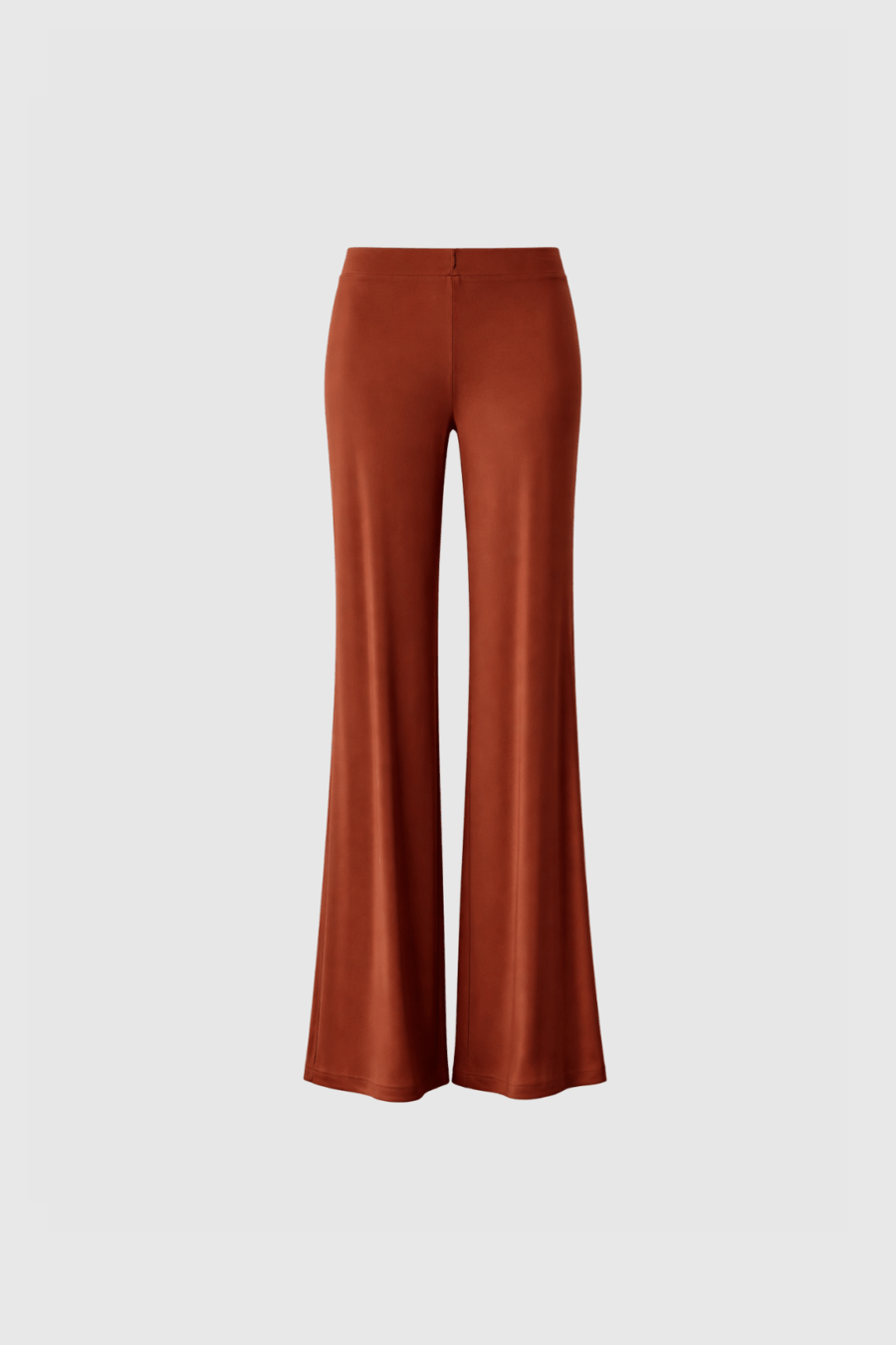 Elastische weite Hose mit verdecktem Gummiband in Apricot