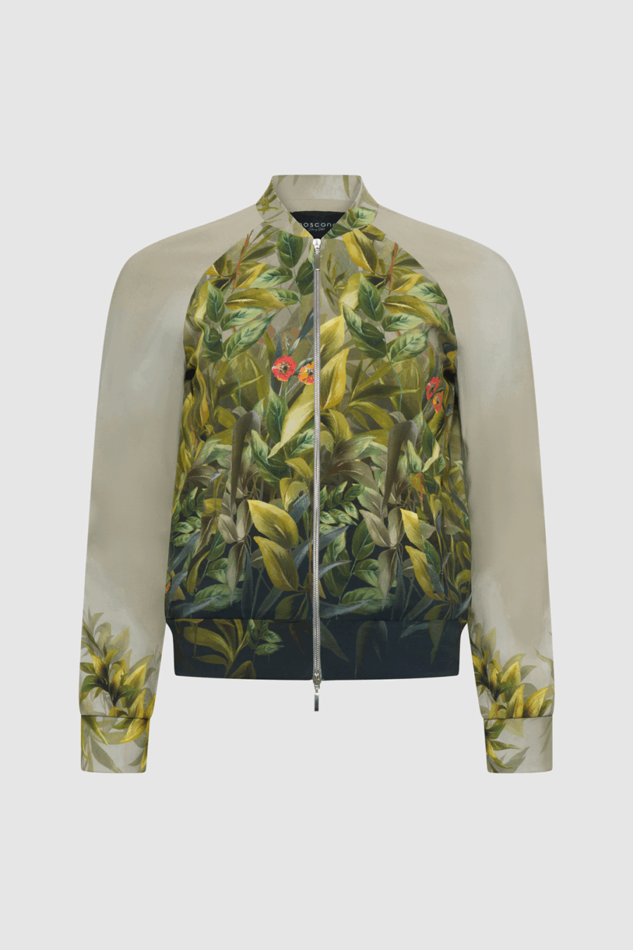 Jacke im floralen Design mit Reissverschluss