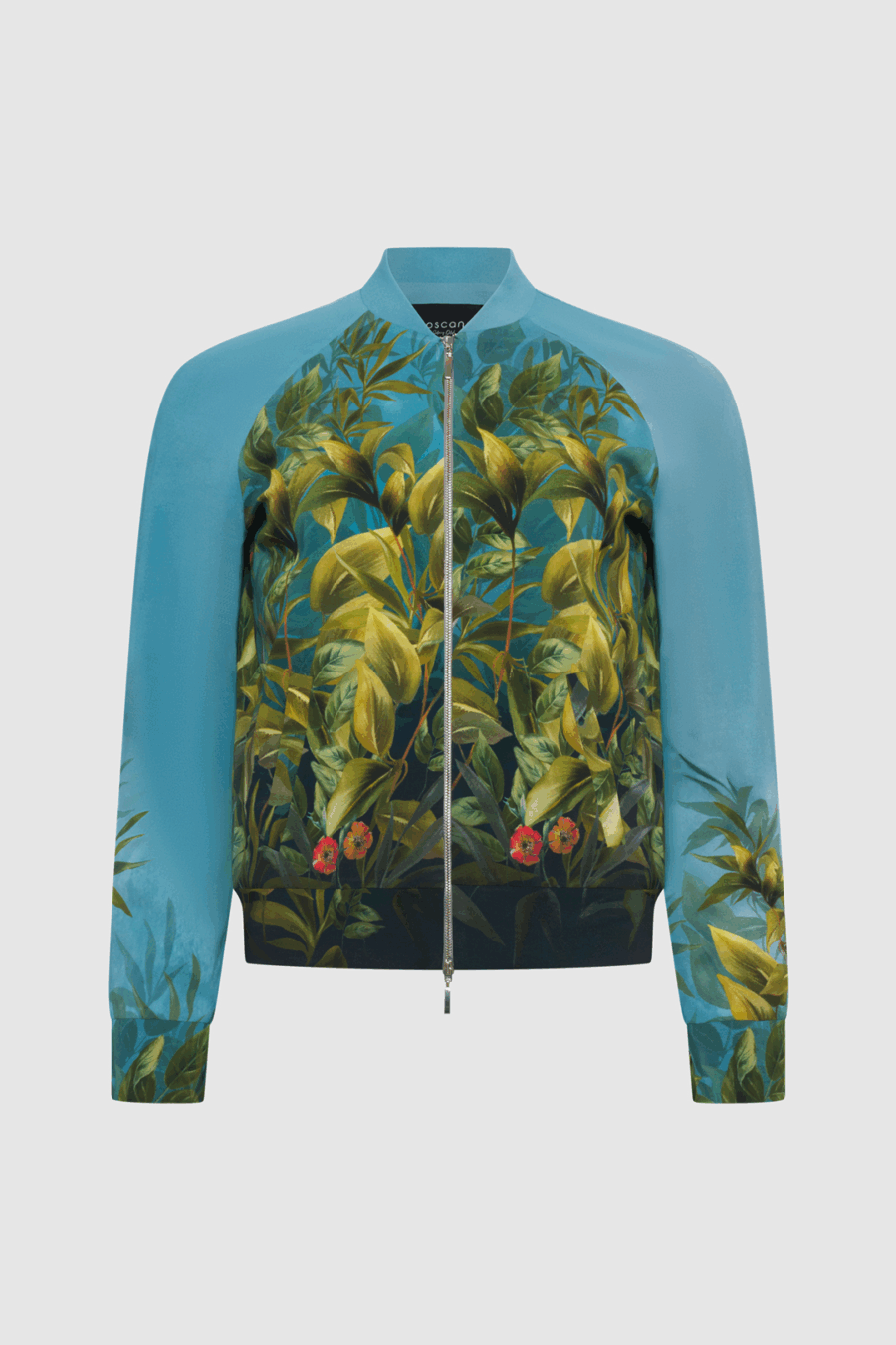 Jacke im floralen Design mit Reissverschluss