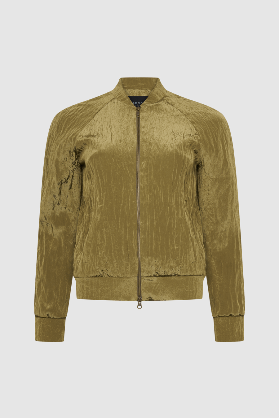 Jacke mit leicht crinkleartigen Struktur in Olive