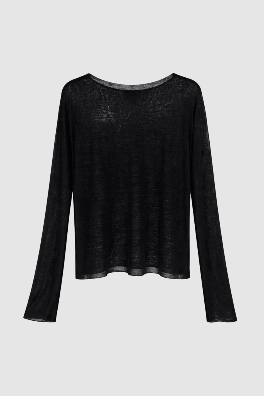 Dünner Strickpullover aus Merinowolle und Mulberry Silk in Schwarz