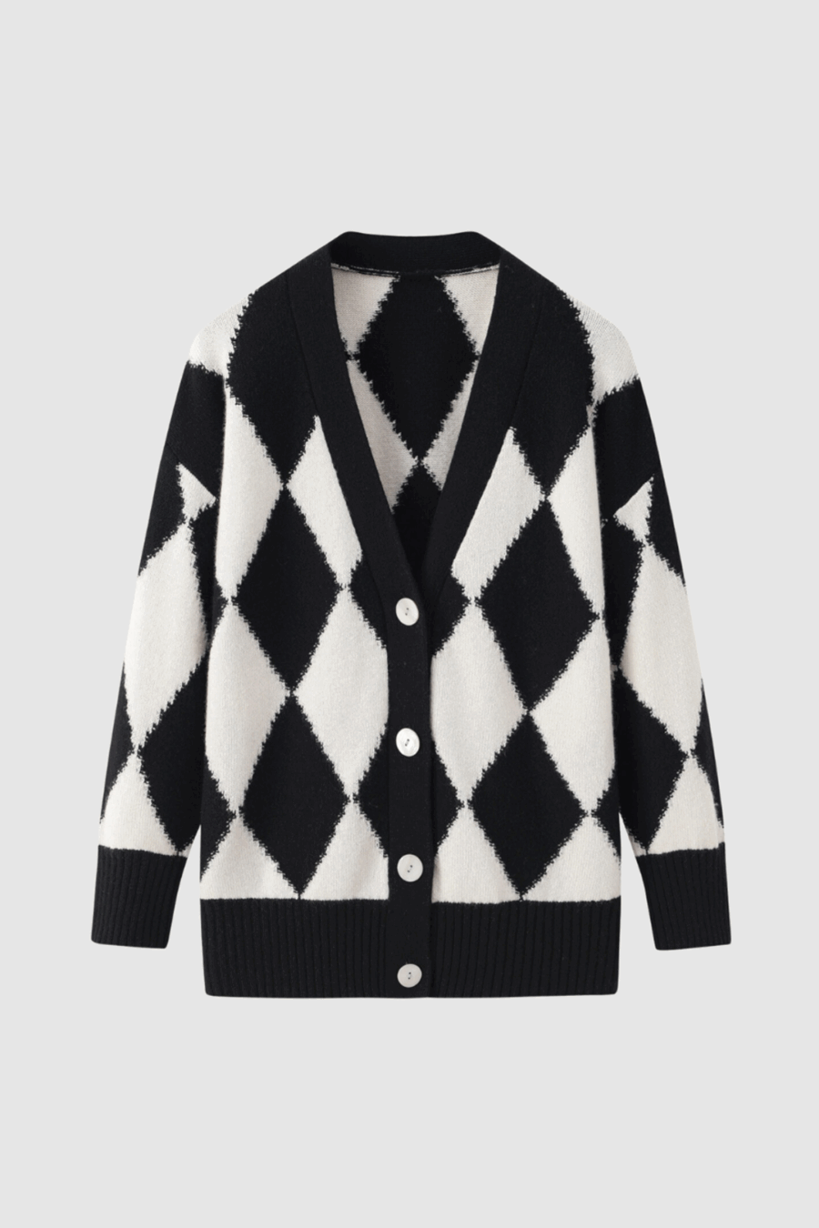 Kaschmir-Cardigan im Argyle-Design