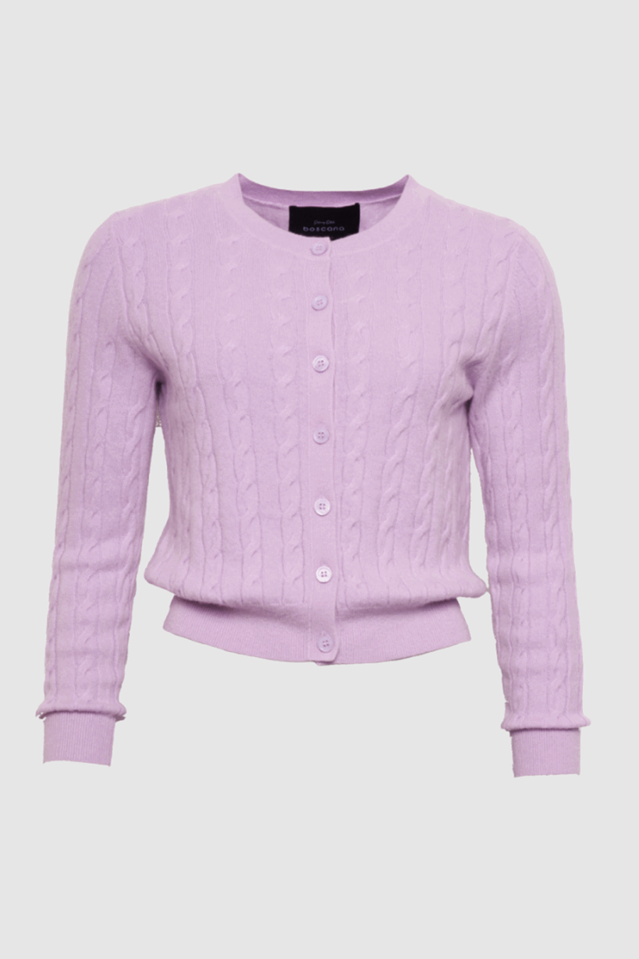 Zarte Kaschmir-Strickjacke im Fliederton