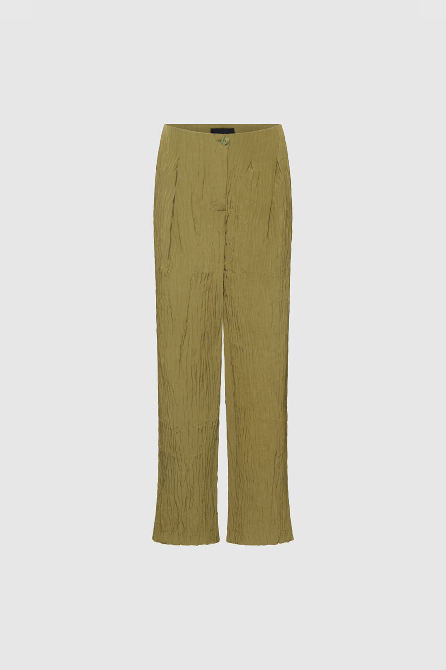 Hose mit leicht crinkleartigen Struktur in Olive