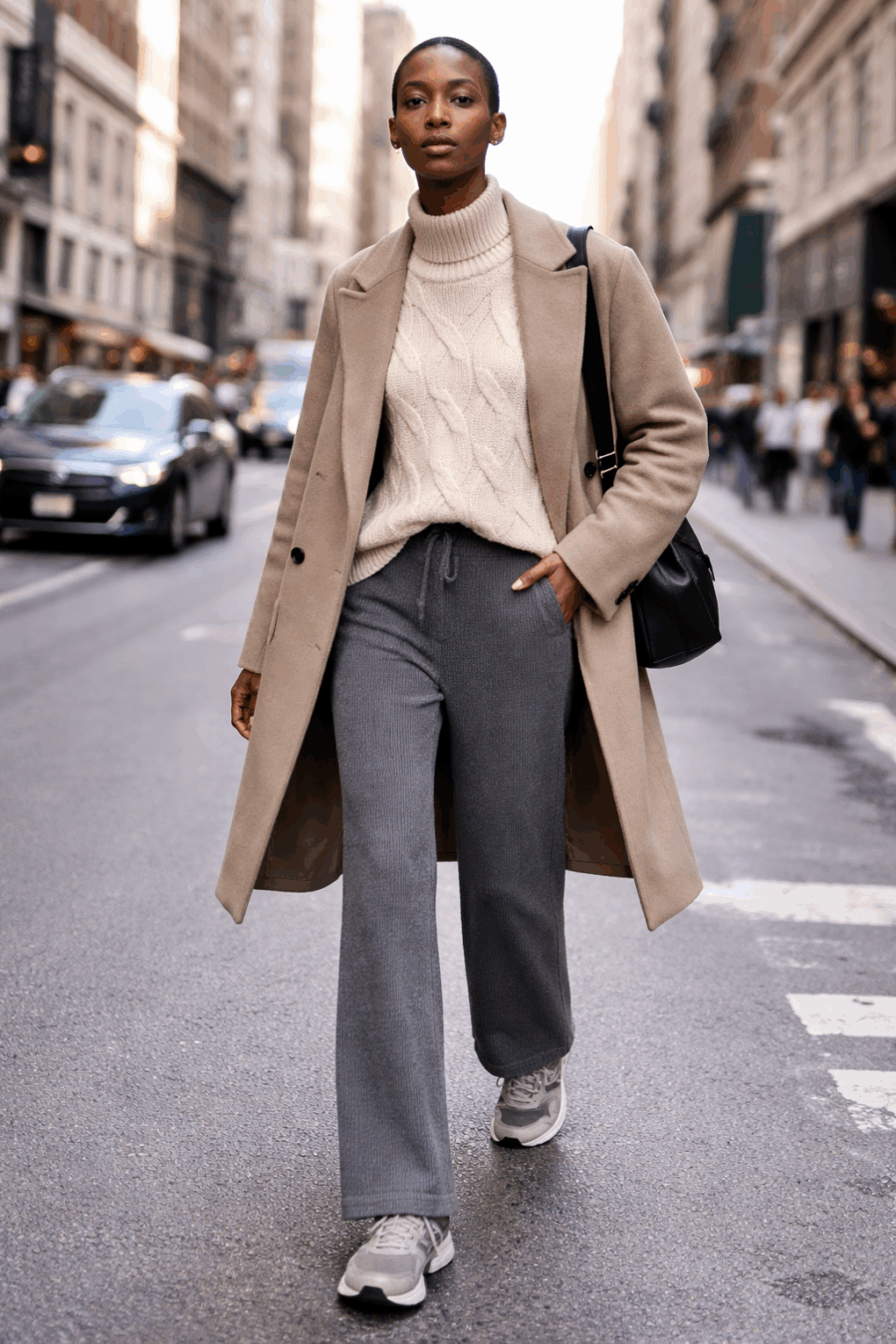 Hochwertiger Kaschmirpullover in Camel