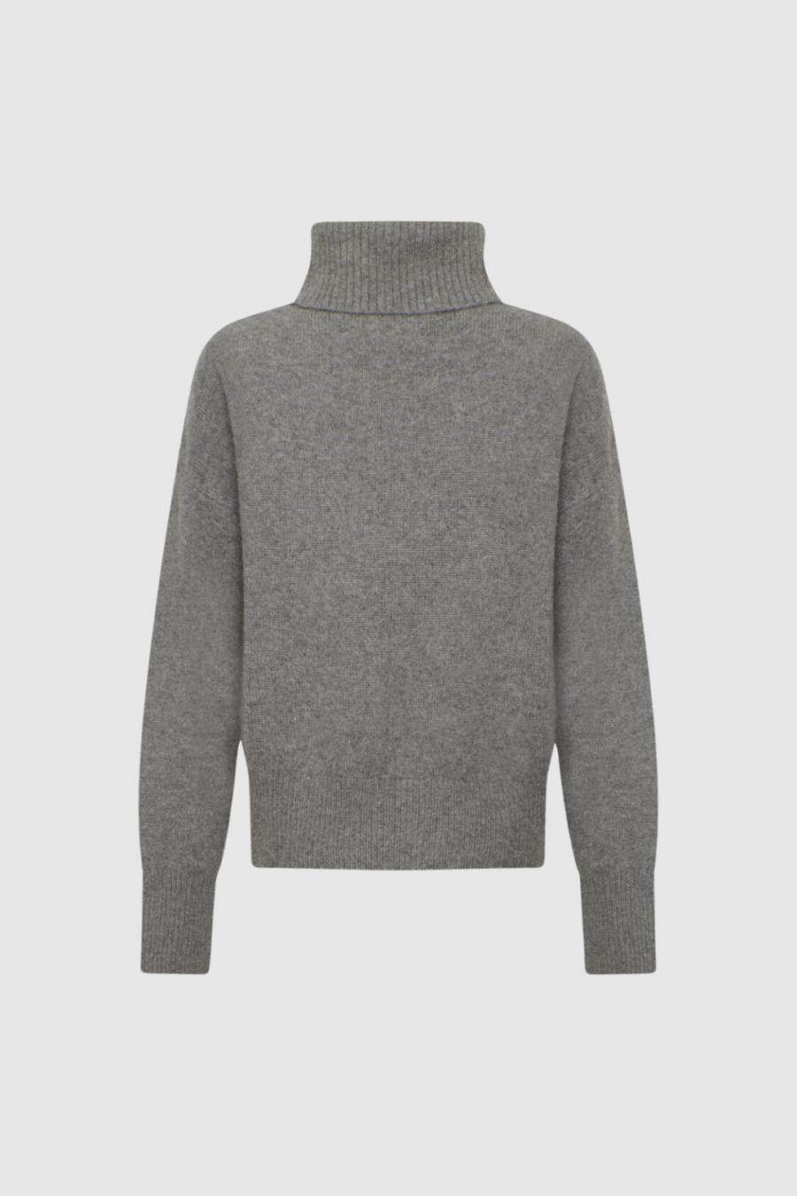 Oversize Kaschmirpullover mit Rollkragen in Grau