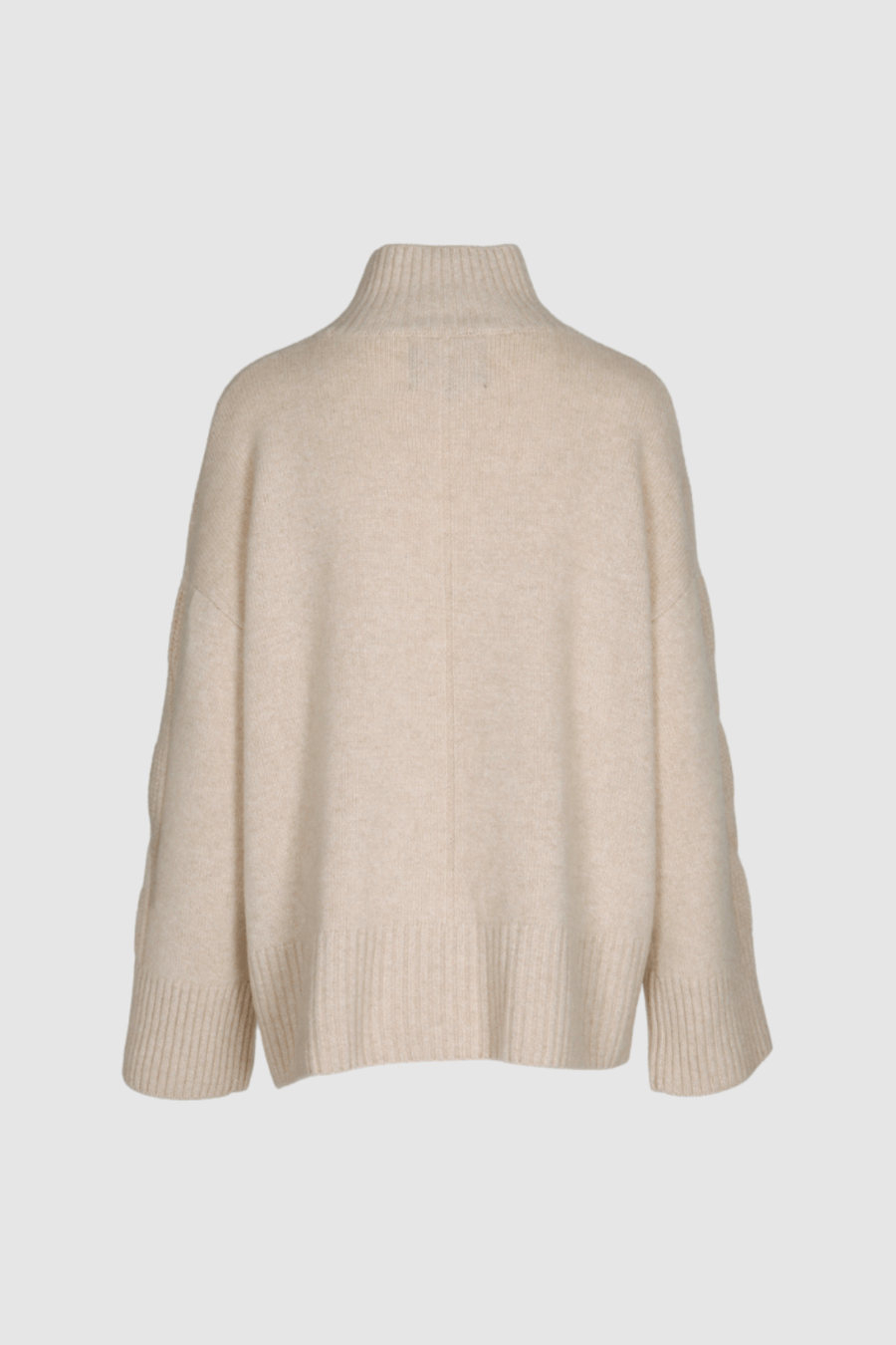 Oversize Kaschmirpullover mit Strukturstrick in Camel Back