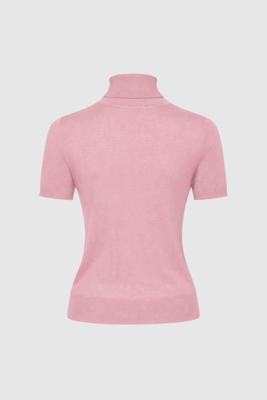 Rollkragen-Shirt aus Kaschmir und Merinowolle in Rosé Back