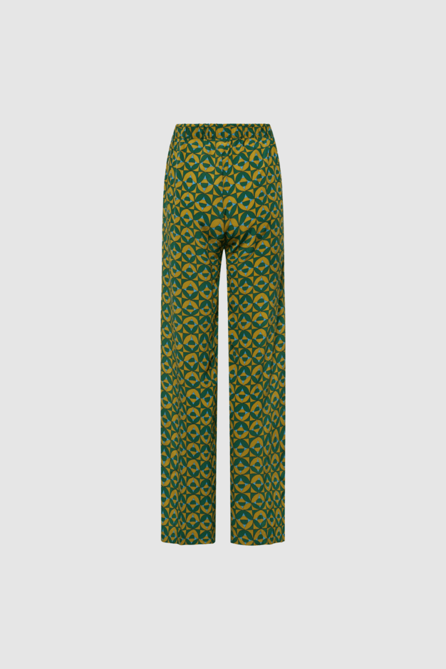 Seidenhose mit grafischem Print in Grün und Gold , Boscana, lifstyle, Anzug, Seidenhose, Fashion, Manufaktur