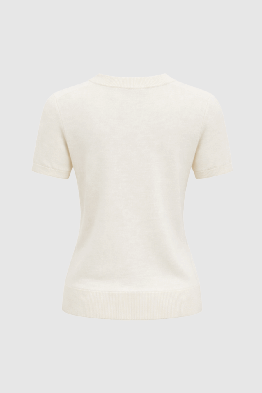 Strickshirt aus Merinowolle in Off White Back