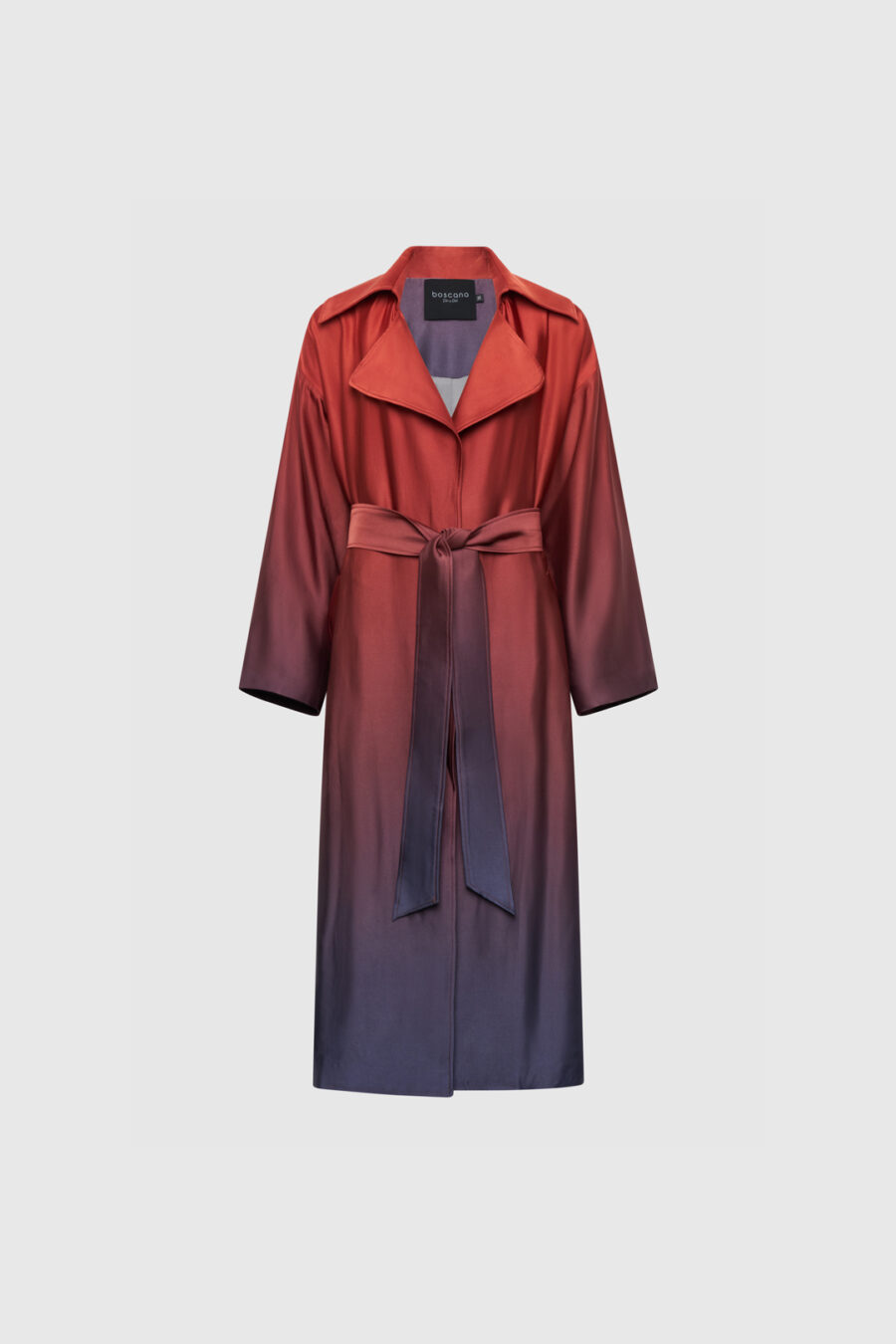 Trenchcoat mit Farbverlauf in Bordeaux und Blau-Lila