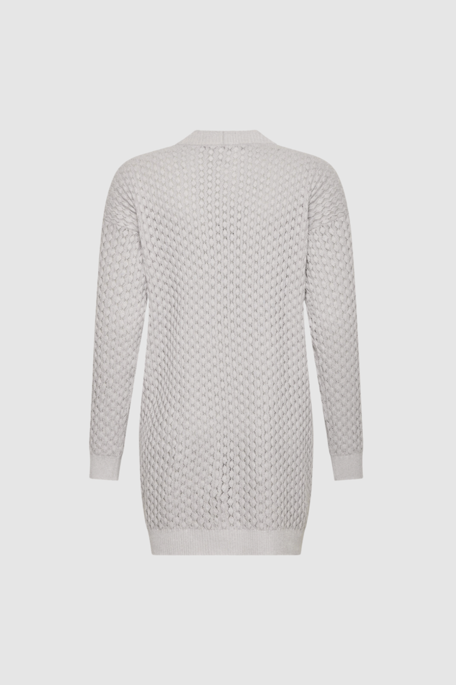 Ajour-Cardigan mit Silber-Lurex Back