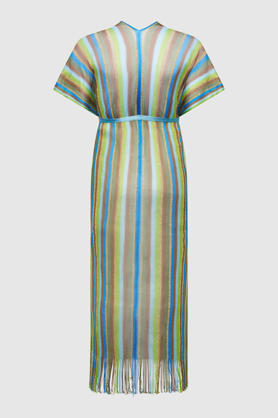 Poncho gestrickt in Grün Blau Gelb