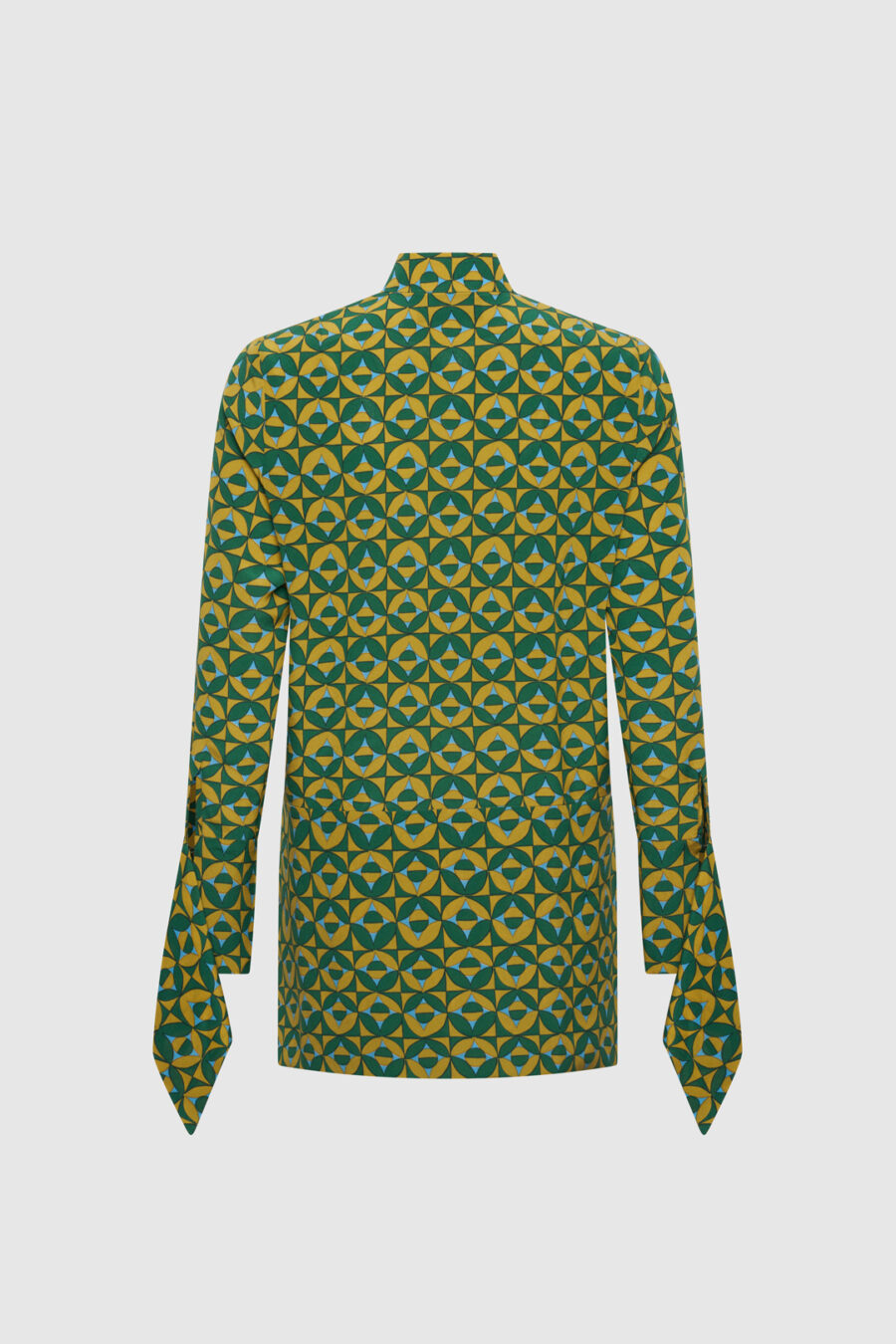 Bluse Boscana aus Seide Grün mit Print Rückseite