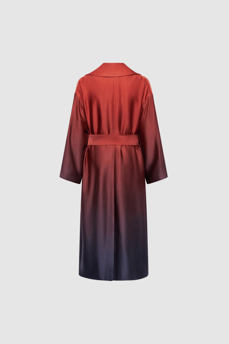 Trenchcoat mit Farbverlauf in Bordeaux und Blau-Lila Back