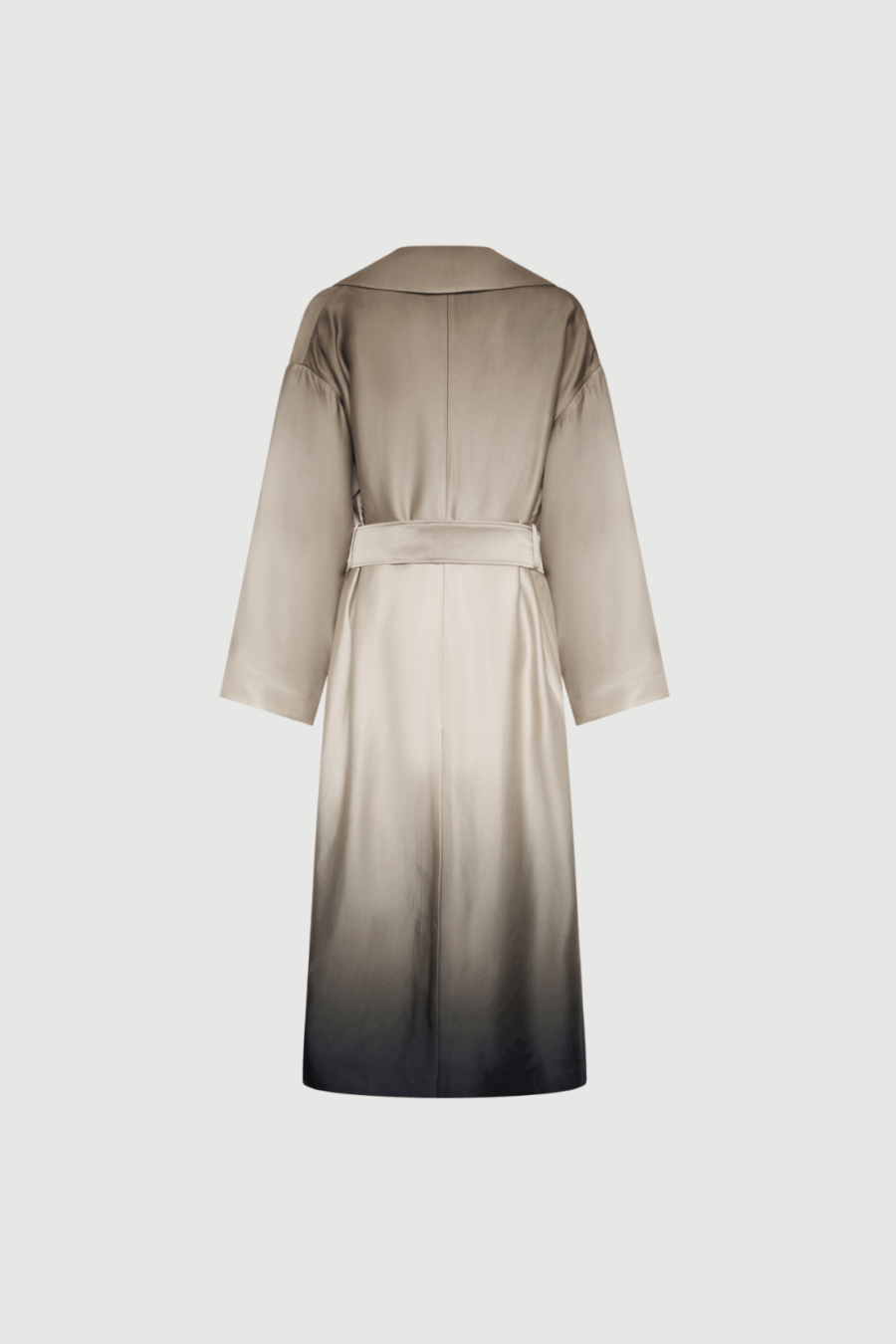 Trenchcoat mit Farbverlauf in Creme und Schwarz Back