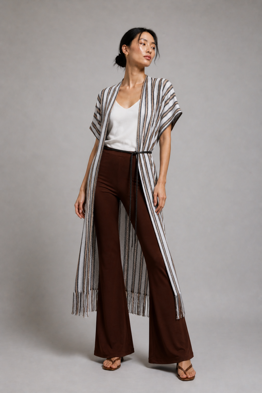Kaschmir-Top aus 100 % Kaschmir in Off-White