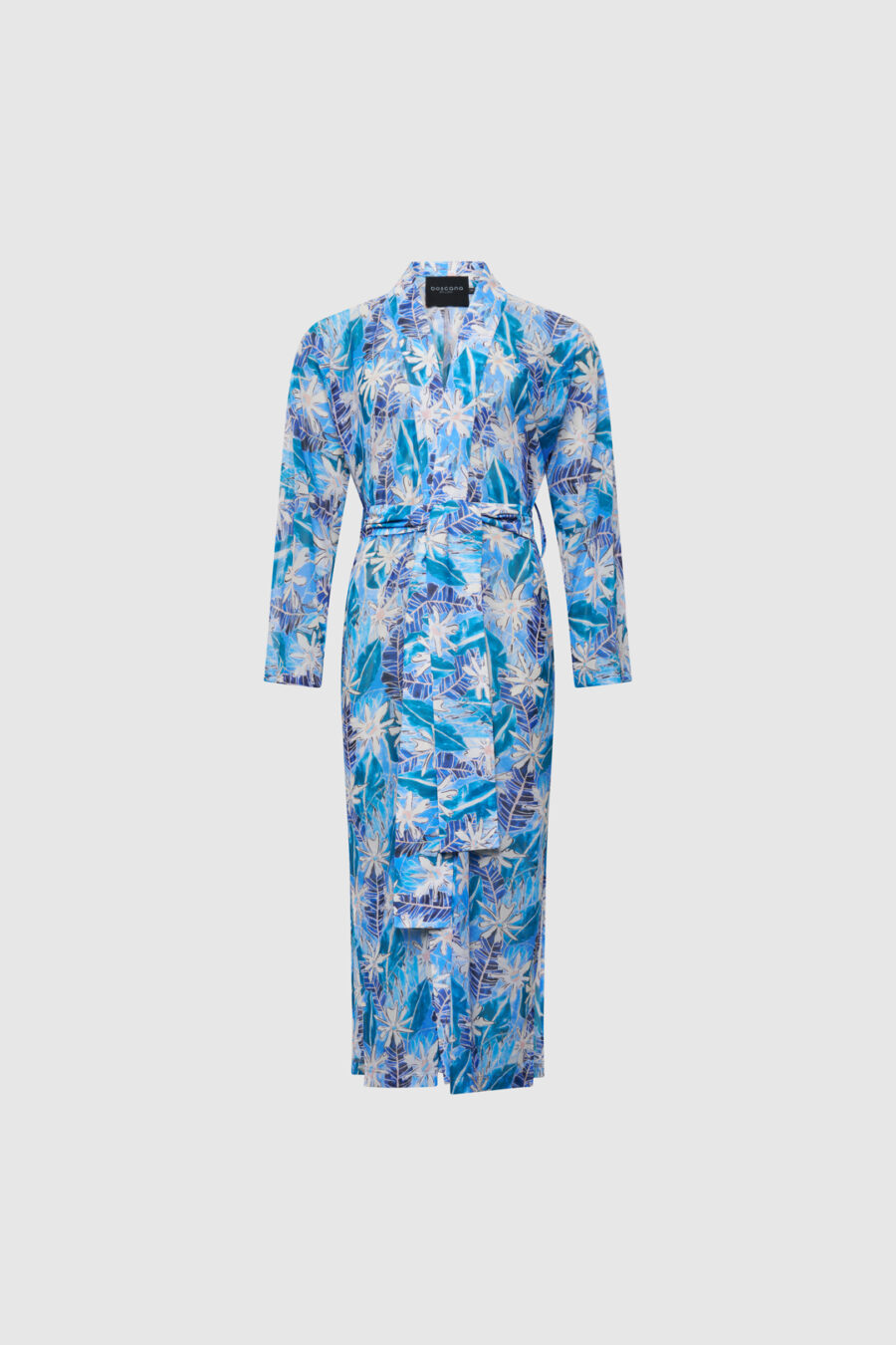 Kimono mit Print in Blau Weiß Nuancen
