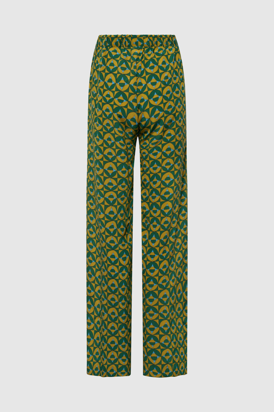 Seidenhose grün Muster, casual Look