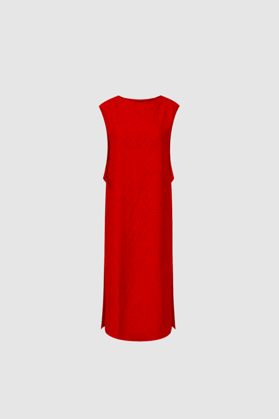 Kleid in Rot mit Rautenmuster
