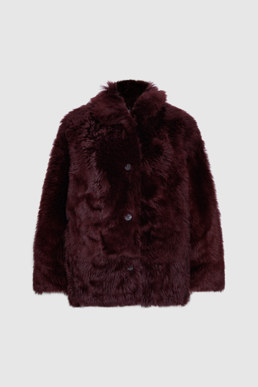 Wendejacke aus Lammfell & Nappaleder – Bordeaux