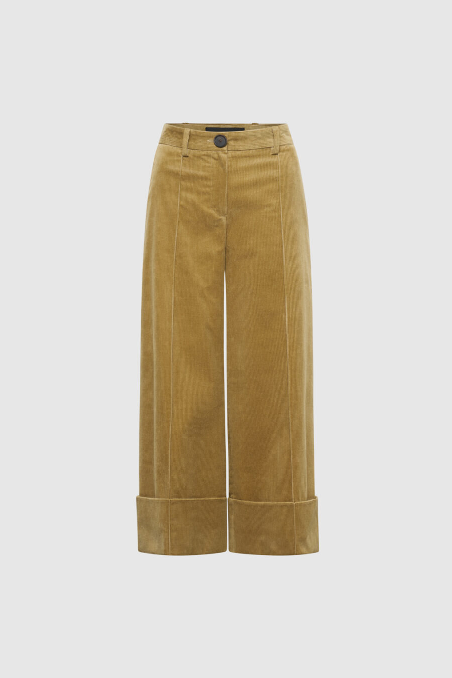 Cord-Culotte aus Baumwolle und Seide in Camel