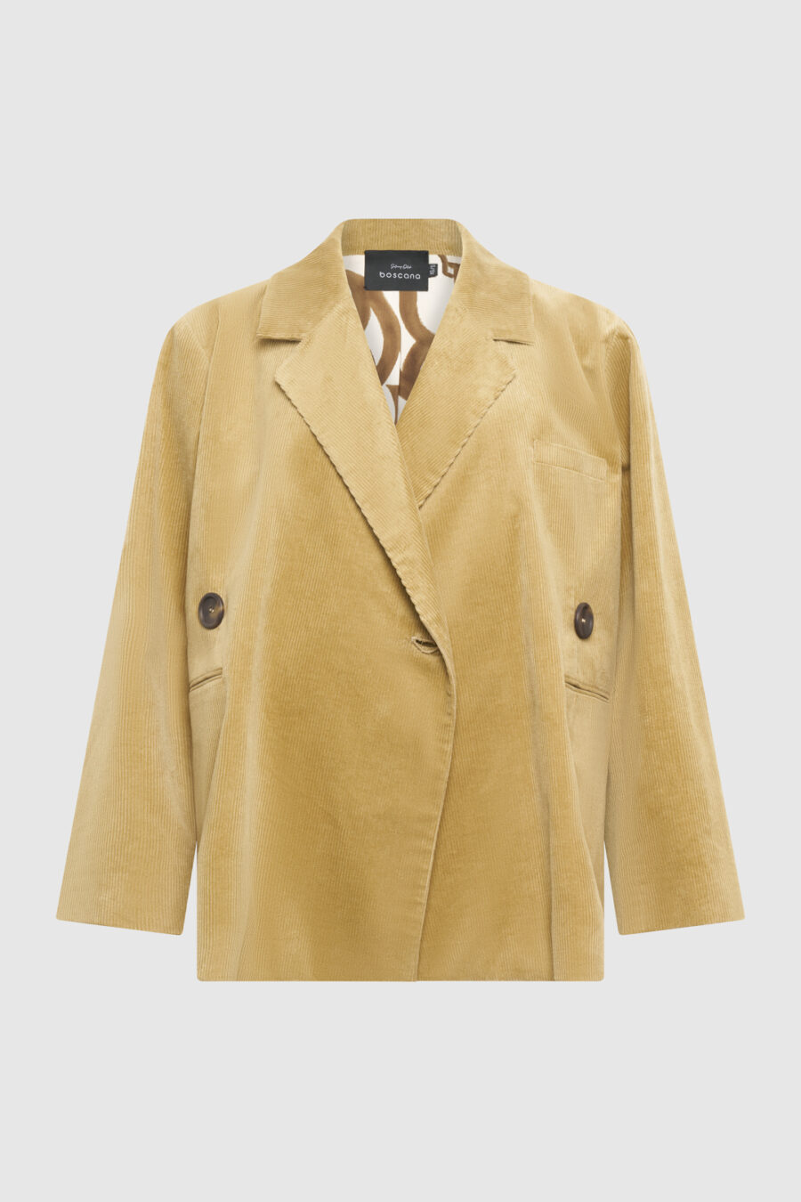 Oversized Cordblazer aus Baumwolle und Seide in Camel